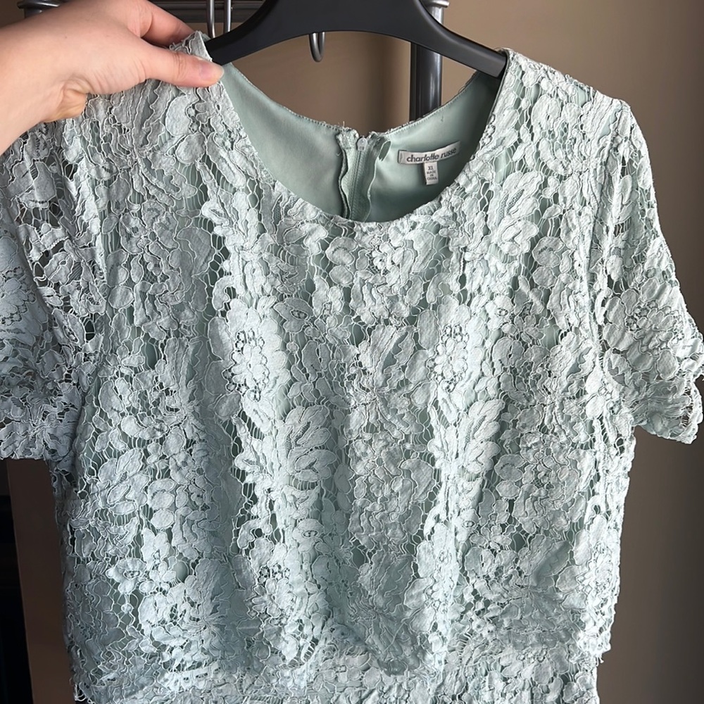 Mint romper (xl) lace